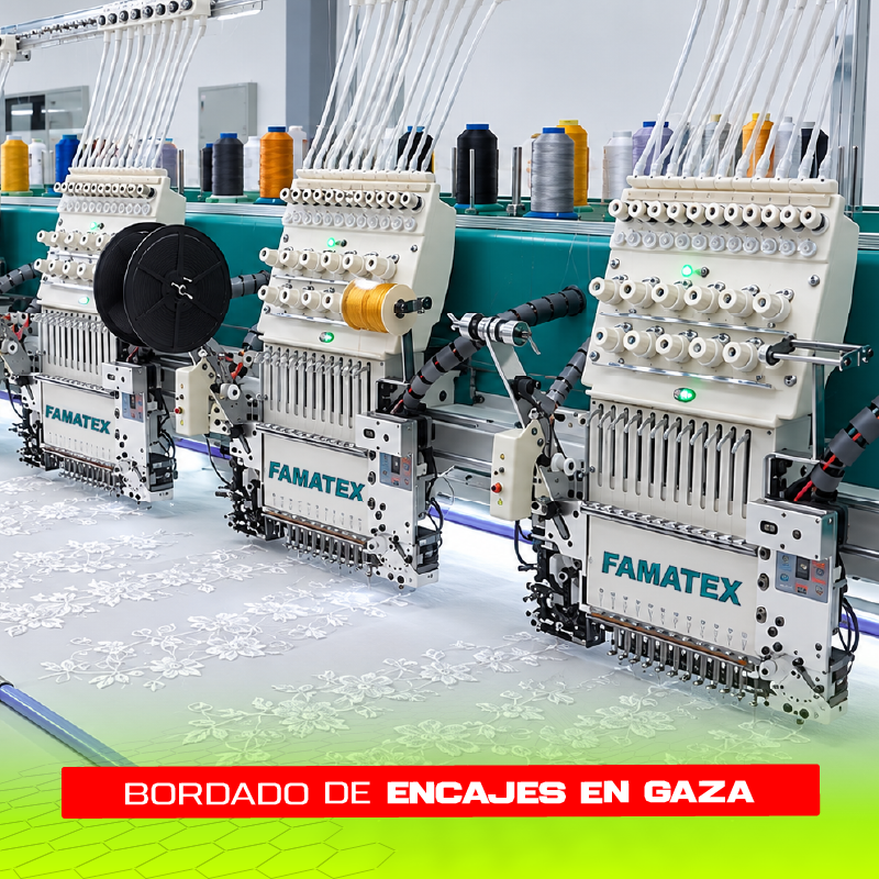 Bordado de encajes en gaza
