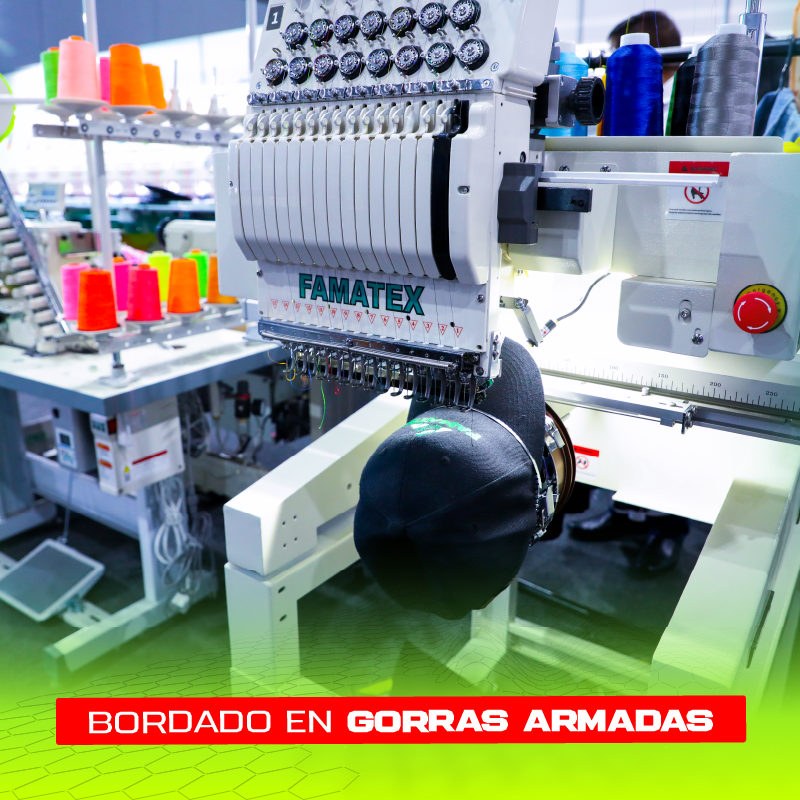 Bordado en gorras armadas