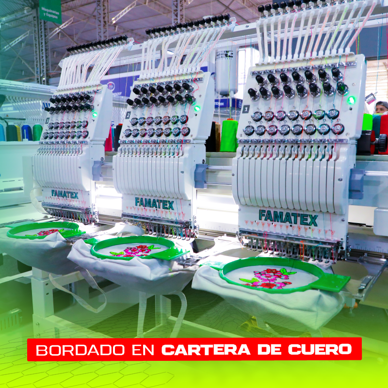 Bordado en cartera de cuero